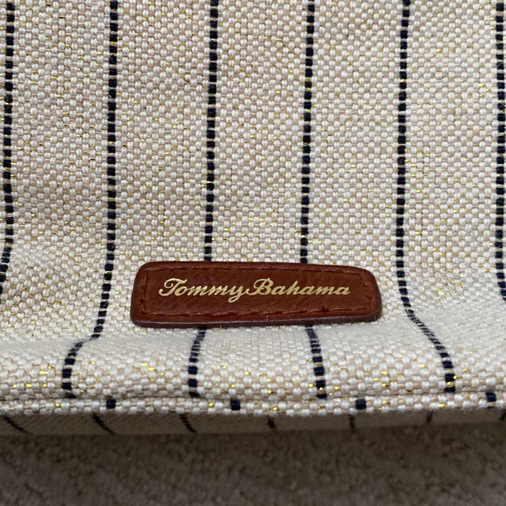 Tommy Bahama Beige Striped Purse/Tote - Picture 6 of 11